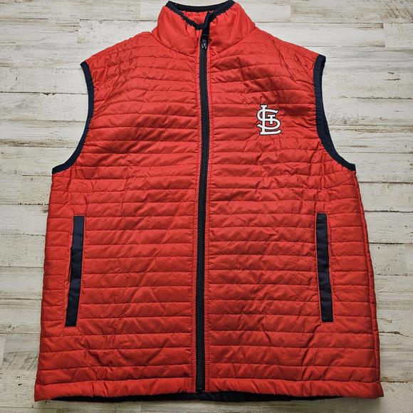 St Louis Cardinals MLB Baseball Red Full Zip Sleeveless Puffer Vest XL Lightwt - Picture 1 of 5